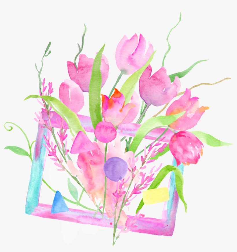 Pink Flower Transparent - Watercolor Painting, transparent png #2568133