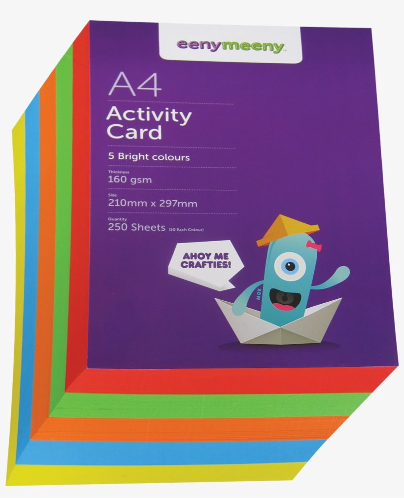 Em A4 160gsm Bright Colour Card Pack, 250 Sheets - Drawing, transparent png #2569106