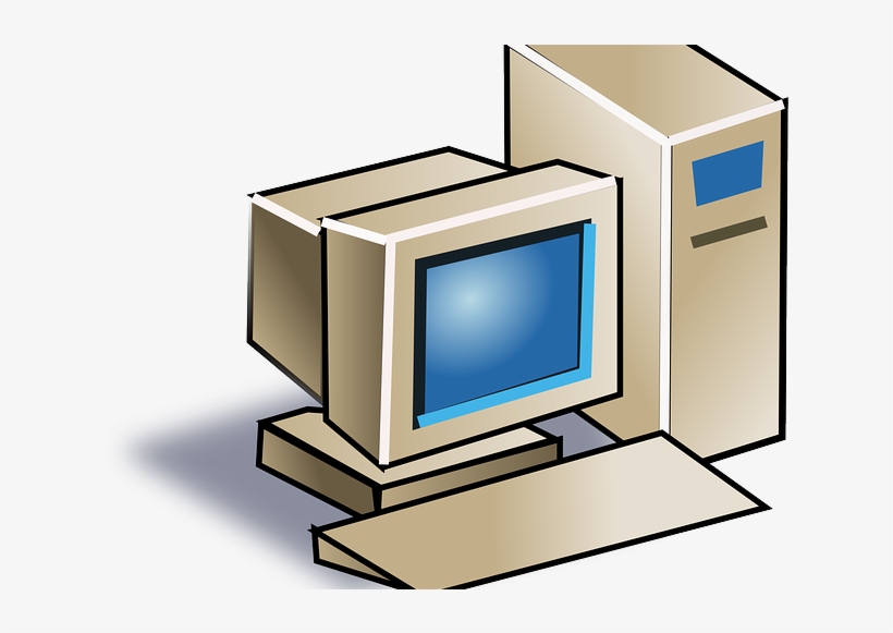 Dated Desktop Computer Graphic - Old Computer Clipart, transparent png #2569427
