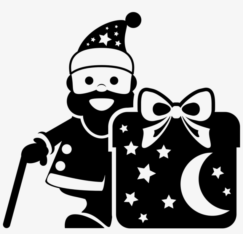 Christmas Santa With A Big Giftbox Comments - Silueta De Papá Noel, transparent png #2570029