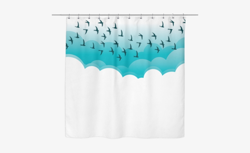 Unique Designer Fabric Shower Curtain Of Artwork Of - Bird, transparent png #2570676