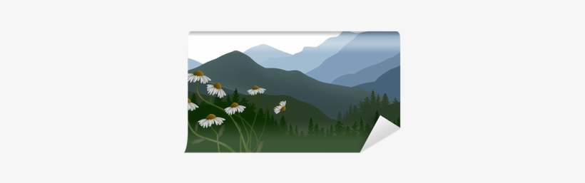 Chamomile Flowers In Green Mountains Wall Mural • Pixers® - Summit, transparent png #2570851