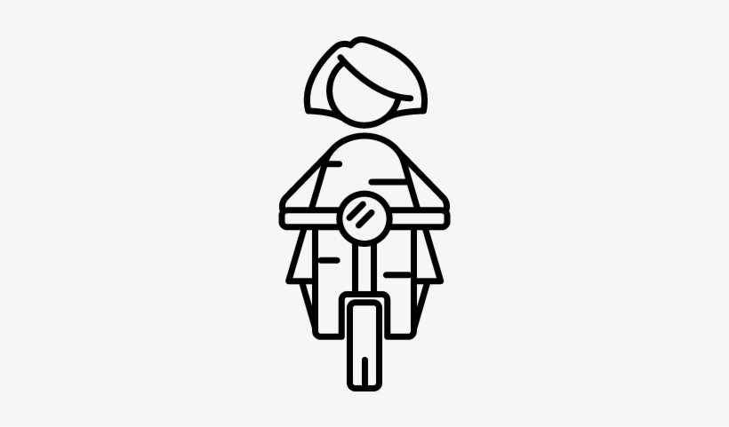 Woman Riding A Motorbike Vector - Icono Moto Mujer, transparent png #2571884