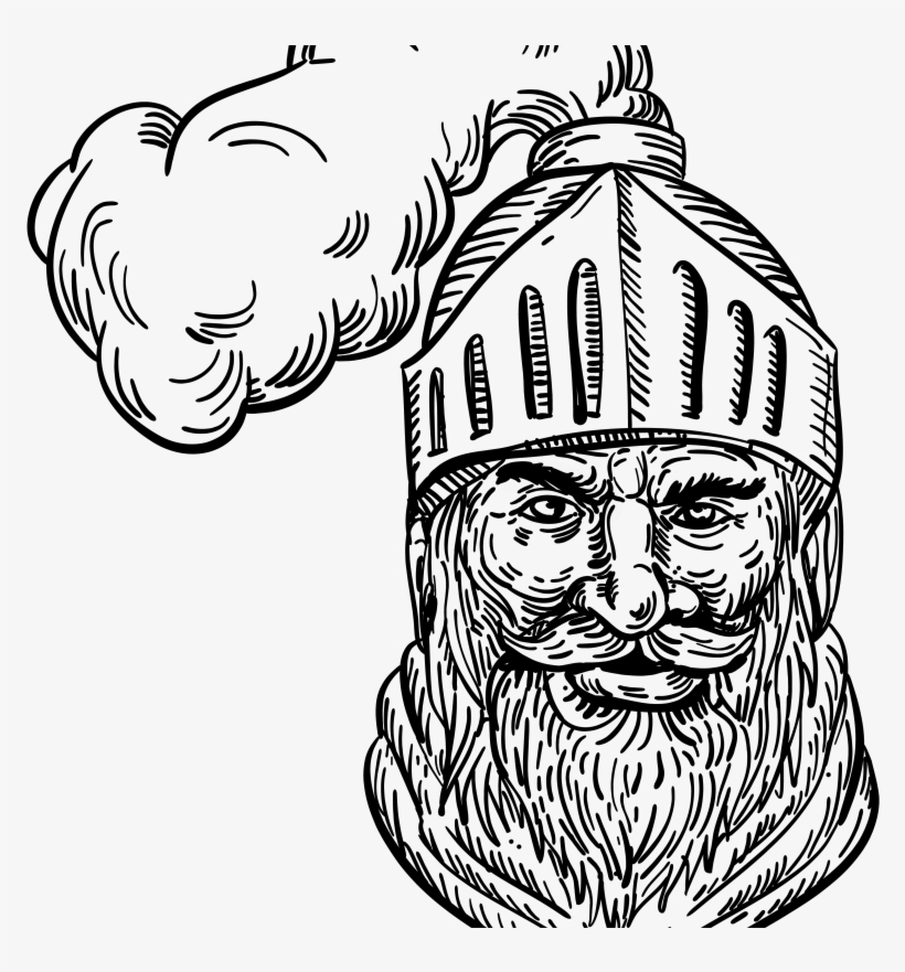 Old Knight Head Drawing Example Image - Old Knight Drawing, transparent png #2572095