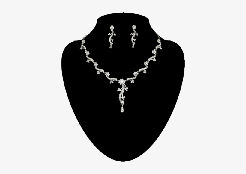 Tiptop Fashions Silver Plated White Austrian Stone - Necklace, transparent png #2572311