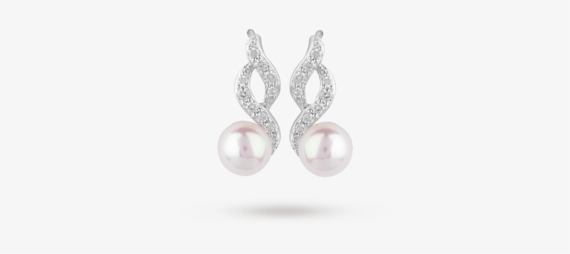 Silver Fresh Water Pearl And Cubic Zirconia Swoop - Dyrberg/kern, transparent png #2572404