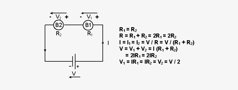 The Equivalent Circuit When Two Light Bulbs And The - Calculo Circuito Em Serie, transparent png #2572463