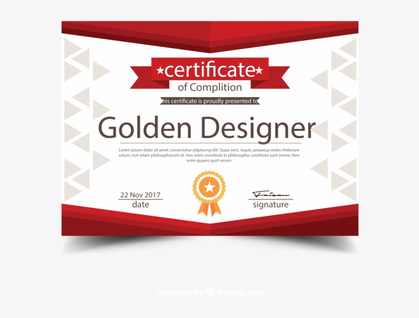 Do A Beautiful And Perfect Certificate Design - Certificate Of Recognition Red Sample, transparent png #2573258