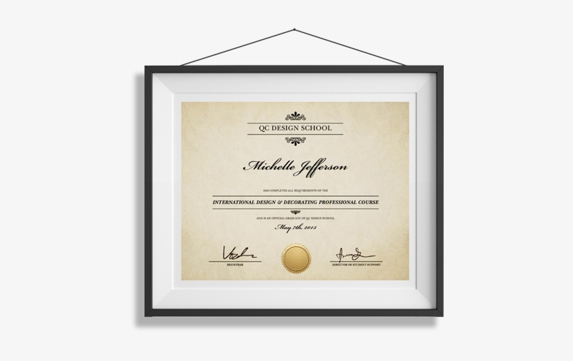 Become A Certified Design Professional With Qc Design - Qc Design School Certificates, transparent png #2573474