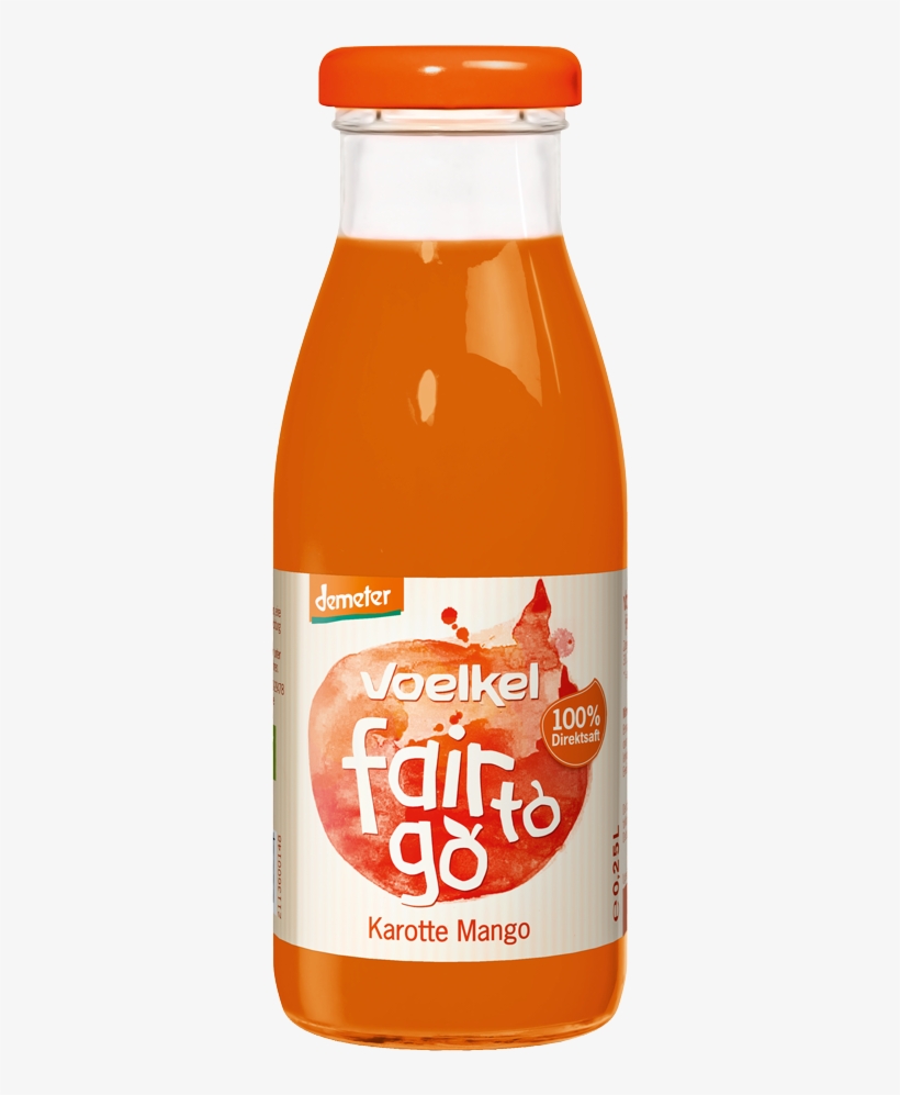 Fair To Go Carrots Mango 100% Direct Juice - Voelkel Bio Carrot And Mango Juice 250 Ml, transparent png #2574467