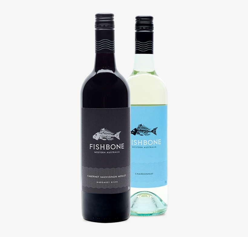 Bottles - Fishbone Wine Label, transparent png #2575467
