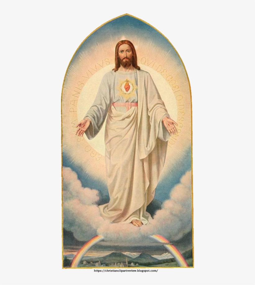 The Sacred Heart And Rainbow - Christliche Kunst 13 1916 Christ Poster Print, transparent png #2575874