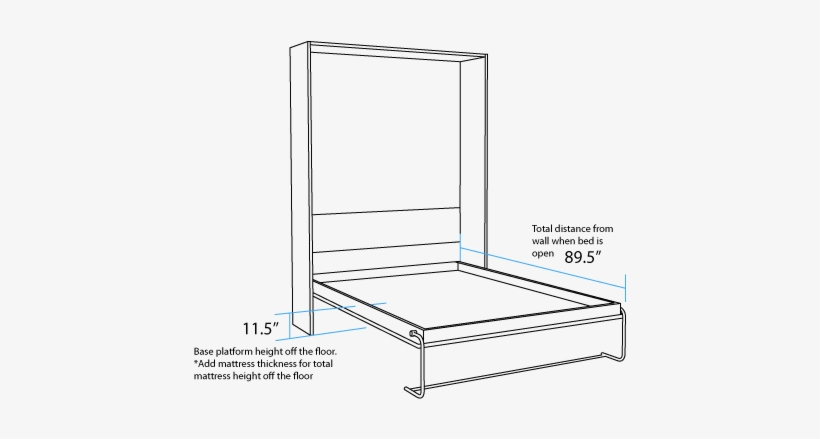 Architecture Spring Murphy Bed Vector Open Png In Dimensions - Murphy Bed Queen Bed Height, transparent png #2575928