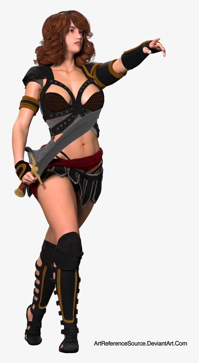 Woman With Sword Pointing Png By Artreferencesource - Deviantart Elf Sword Female, transparent png #2577178