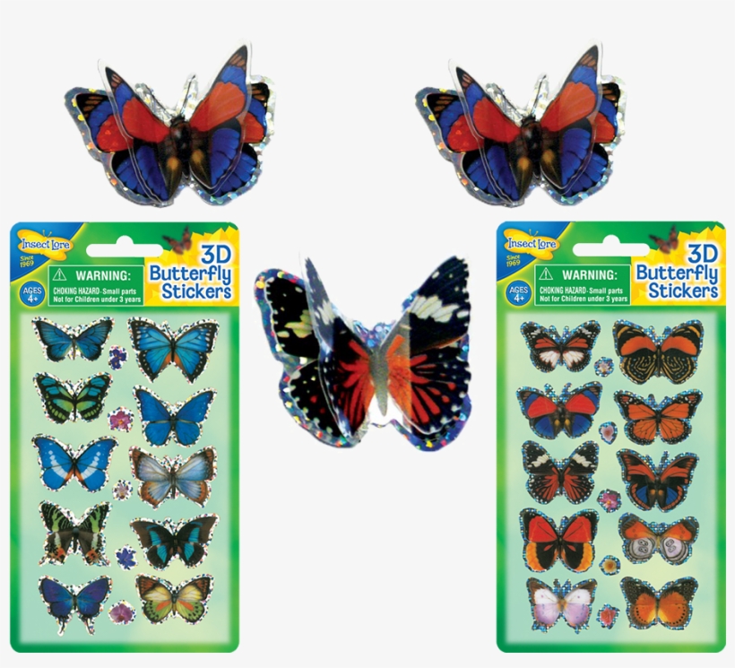 3d Butterfly Stickers, , Large - Insect Lore 3d Butterfly Stickers, transparent png #2577528