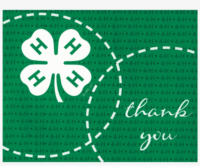 4-h Thank You Note Cards - 4 H Thank You, transparent png #2577551