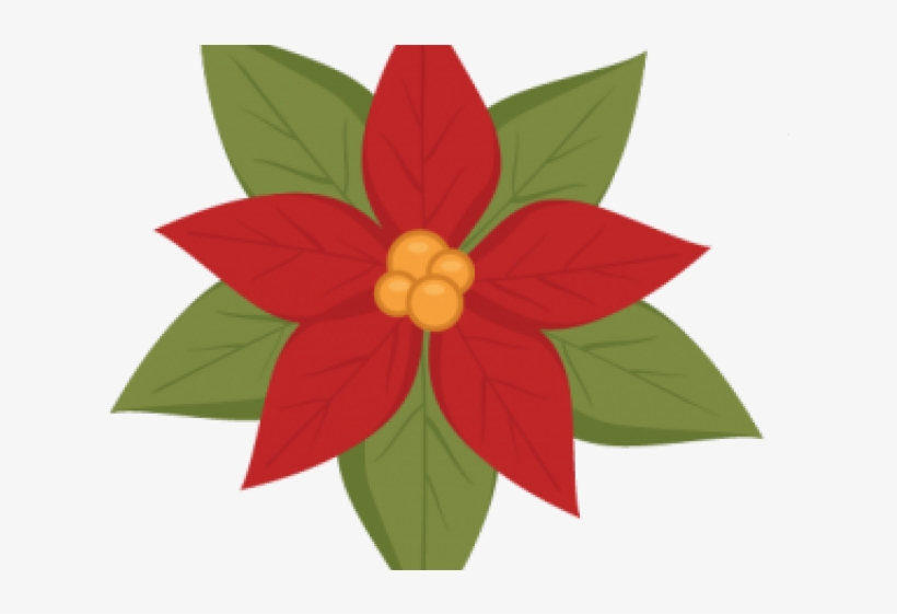 Poinsettia Clipart Cute - Poinsettia Svg Cutting File, transparent png #2578179