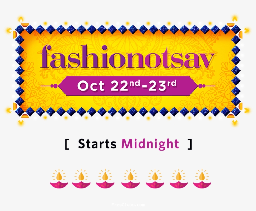 Myntra Diwali Fashion Sale From 22nd To 23rd Oct - Fashion, transparent png #2578318