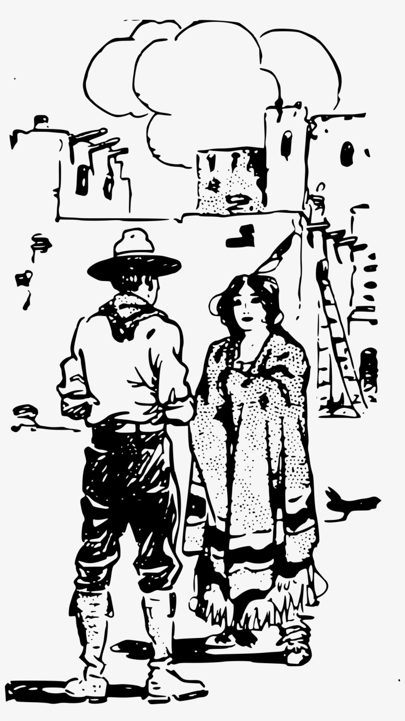 This Free Icons Png Design Of Cowboy And Indian Woman, transparent png #2578630