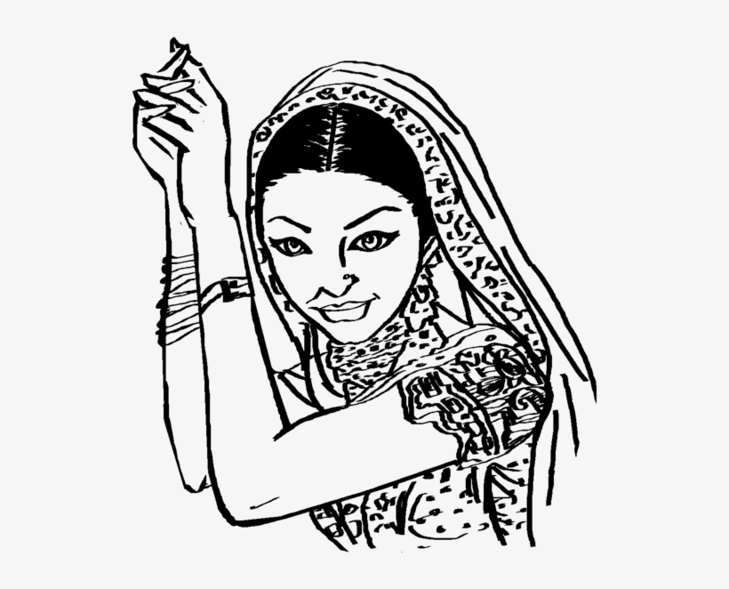 Saree Clipart Black And White, transparent png #2578708
