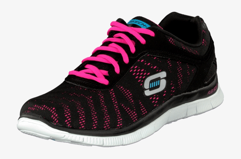 Skechers First Glance Black/pink 48822-00 Womens Shoes - Sneakers, transparent png #2579648