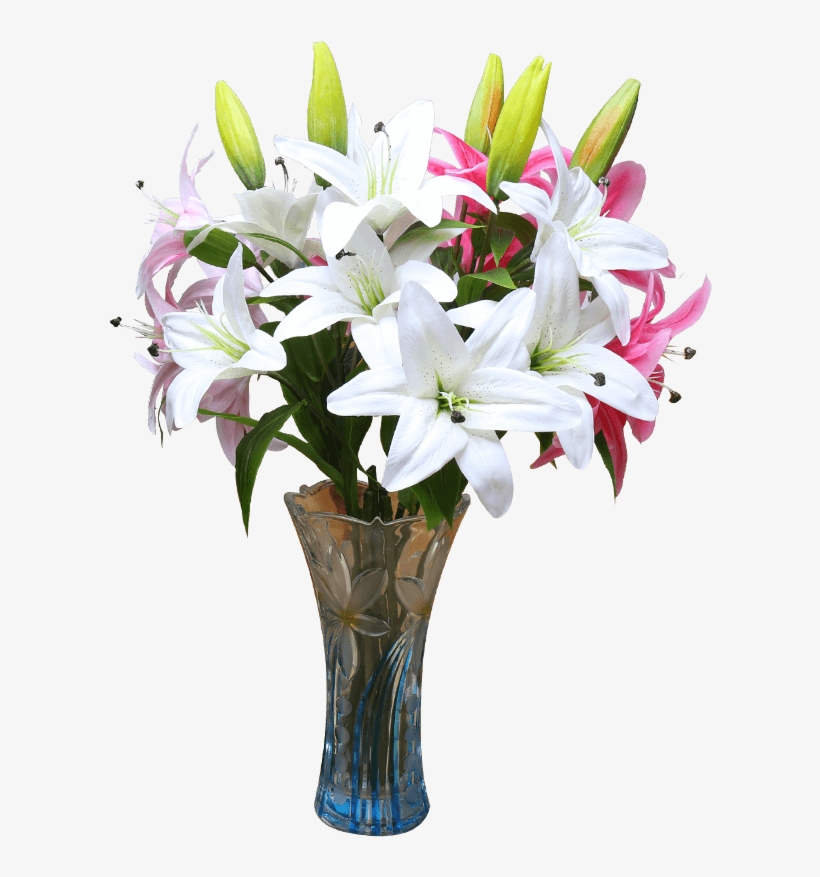 Fake Flower Display Perfume Lily Flower Bouquet Living - Lily, transparent png #2580373
