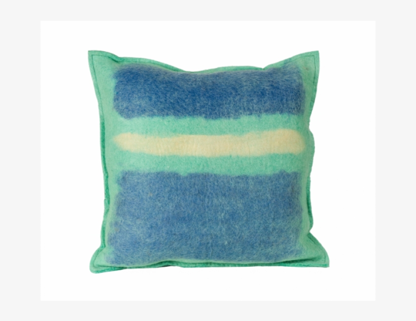 Abstract Sky Color Splash Felted Wool Throw Pillow, transparent png #2580636