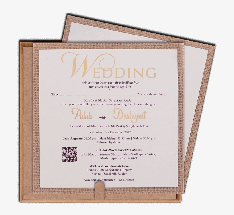 Hindu Wedding Cards - Wood, transparent png #2580860