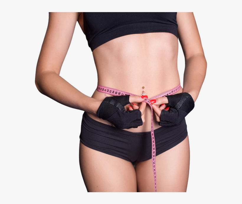 Fitness Girl Measuring Her Waist With Measurement Tape - Vitax Forskolin, transparent png #2581504