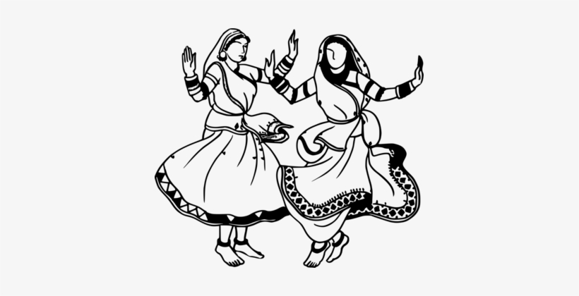 Coloring Book Dance In India Drawing Folk Dance - Colouring Pages Folk Dance, transparent png #2581574