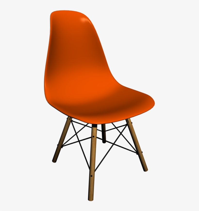Eames Plastic Side Chair Dsw By Vitra - Orange Chair Png, transparent png #2581666