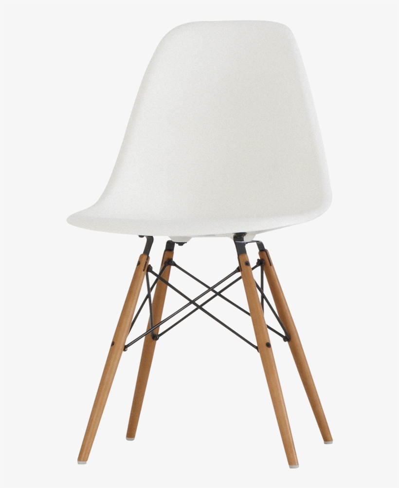 Eames Dsw Chair White With Maple Base - Vitra Eames White Plastic Side Chair With Wood And, transparent png #2581671