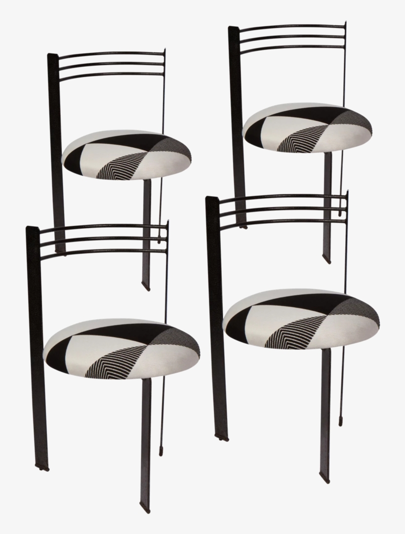 1980s Black White Dining Chairs - Dining Room, transparent png #2581698