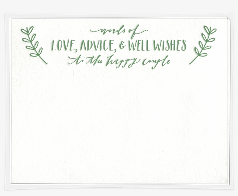 Love, Advice, & Well Wishes Nature Wedding Advice Card - Display Device, transparent png #2582060