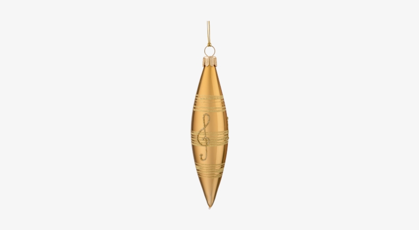 Christmas Ornament, Cone, Gold-coloured With Musical - Gold, transparent png #2582357