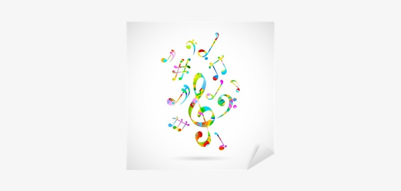 Colorful Musical Note Background Sticker - Music, transparent png #2582533