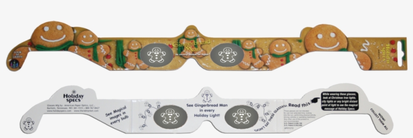 Gingerbread Man 3d Glasses - 3d Christmas Glasses - Holiday Specs - Transform Christmas, transparent png #2583093