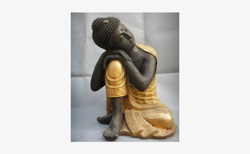 Fiberglass Buddha Statue In Black And Golden Finish - Sleeping Buddha Statue, transparent png #2583157