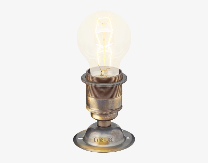 Brushed Brass Screw E27 Wall Bulb Holder - Incandescent Light Bulb, transparent png #2583410