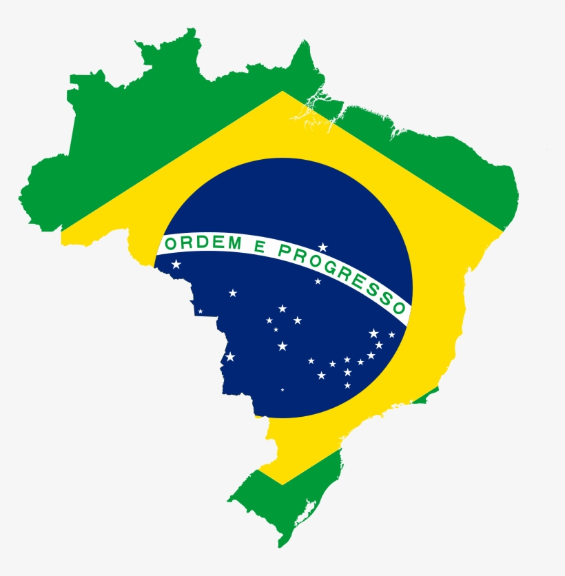 70kib, 768x756, Brazil Map-flag - Brazil Flag Map, transparent png #2583752