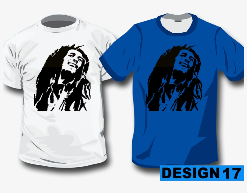 Custom Designed Full Color T-shirt - Personalized Reggae Bob Marley Edible Cake Image Topper, transparent png #2584194