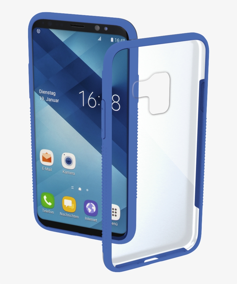 "frame" Cover For Samsung Galaxy A6 , Transparent/blue - Hama Crystal Clear Back Cover Compatible With (mobile, transparent png #2584393