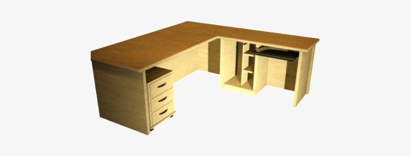 Office Pc Table Furniture Free 3d Model Max Id1388 - Office Table 3d Model Free Download, transparent png #2584795