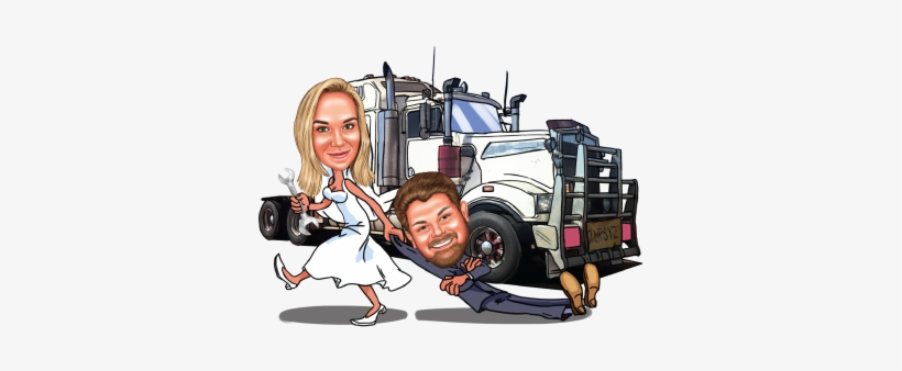 The Caricature - Caricature Wedding Truck, transparent png #2584857