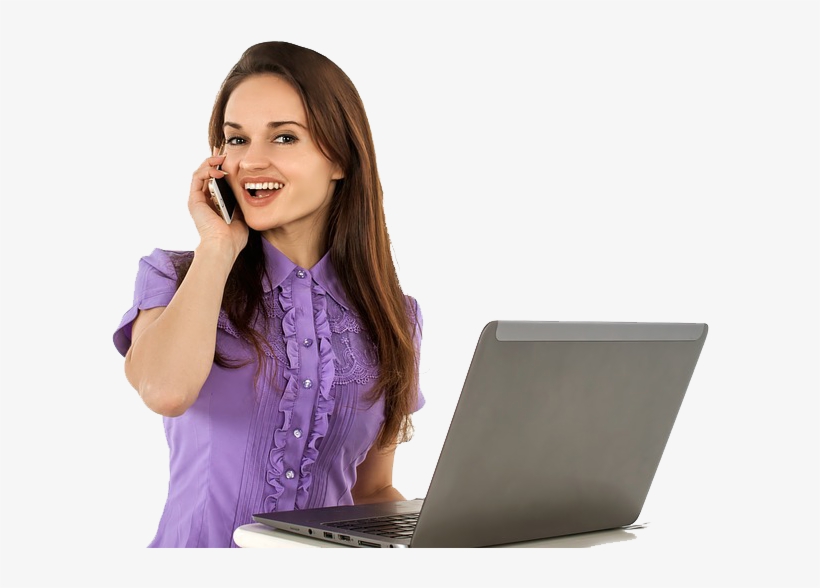A Girl And Her Laptop - Girl With Laptop Png, transparent png #2585284