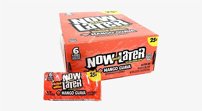 Mango Guava Now And Later Long Lasting Chews 6-pack - Now And Later Candy Color, transparent png #2588069