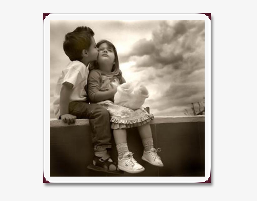 6)only The Open Heart Receives - Cute Kids Kissing, transparent png #2588442