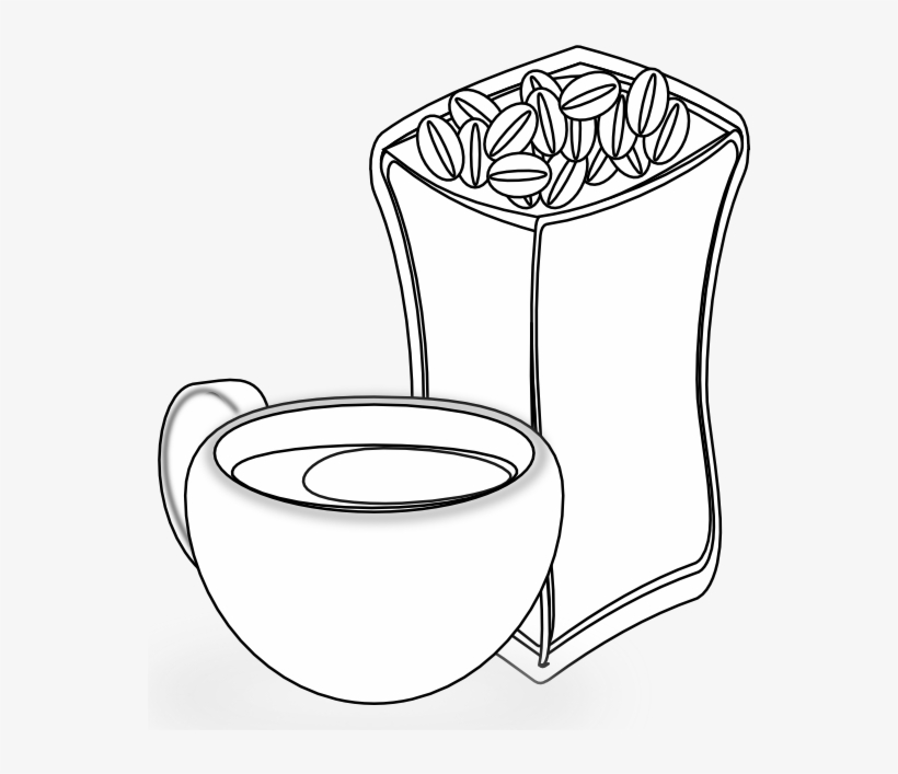 Net » Clip Art » Cup Of Coffee With Sack Of Coffee - Clip Art, transparent png #2588828