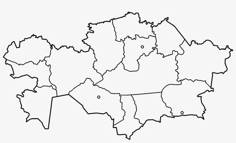 Kazakhstan Provinces Blank - Blank Map Of Kazakhstan, transparent png #2588879