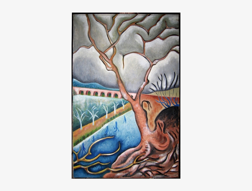 Bridge And Tree - Painting, transparent png #2588918